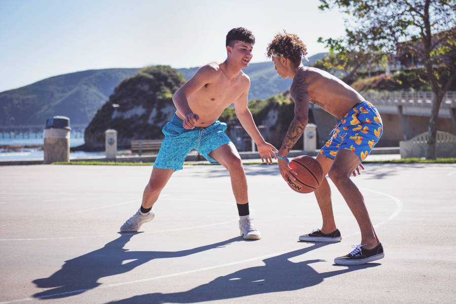 Best Friend Playing Basketball Wallpaper