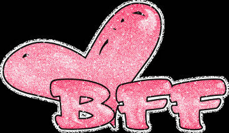 Best Friends Forever Glittered Heart Wallpaper