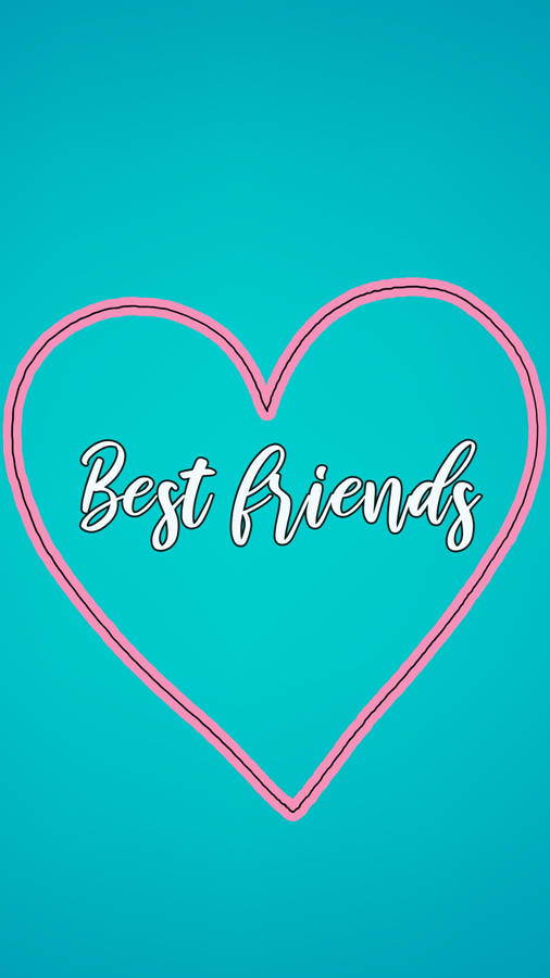 Best Friends Heart Girly Bff Wallpaper