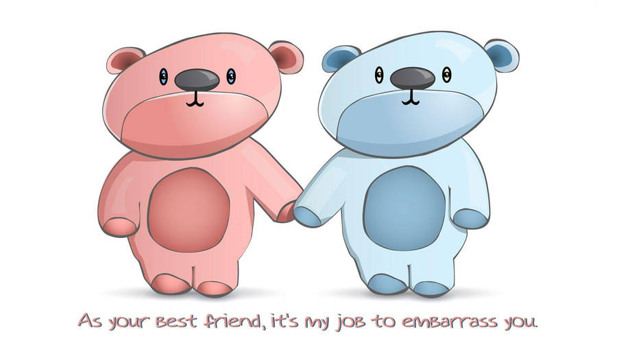 Bestie Teddy Bear Art Wallpaper