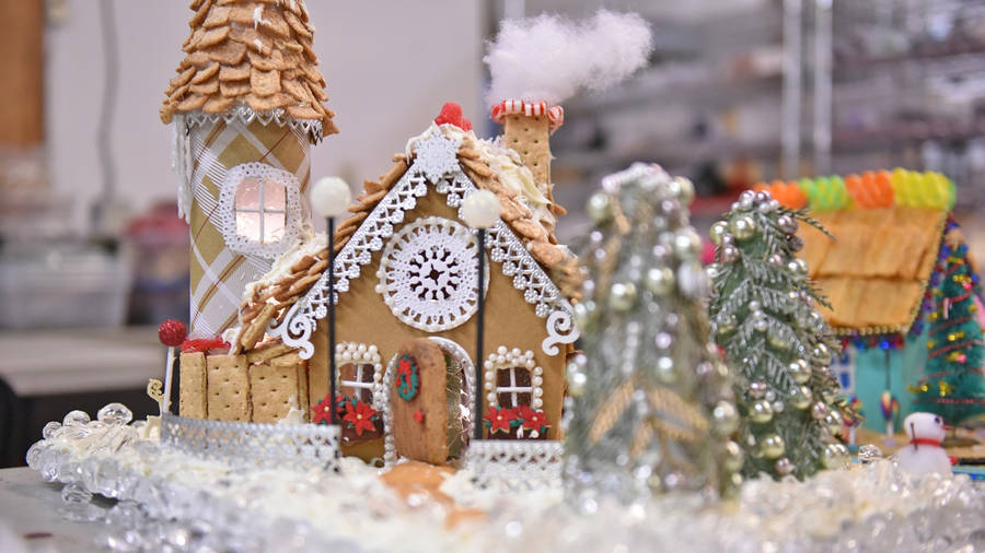 Bethlehem Themed Gingerbread House Wallpaper