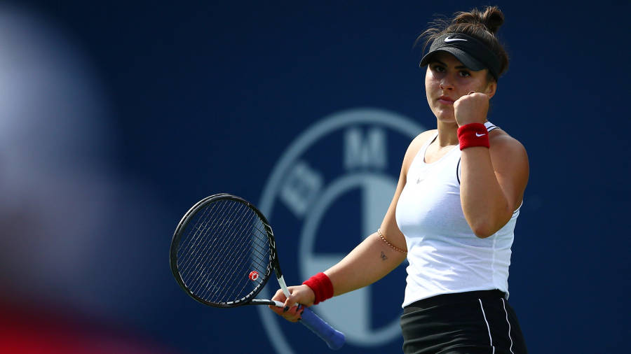 Bianca Andreescu Triumphantly Pumping Her Fist Wallpaper