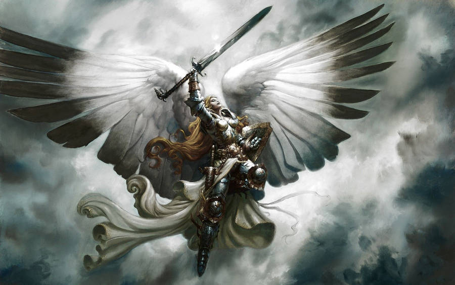 Biblical Angel Golden Hair Wallpaper