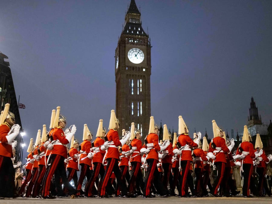 Big Ben With Marching Guards Wallpaper