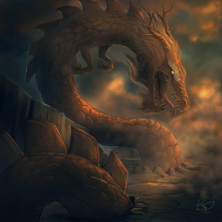 Big Brown Earth Dragon Wallpaper