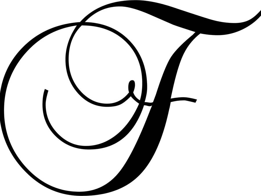 Big Cursive Black Letter F Wallpaper