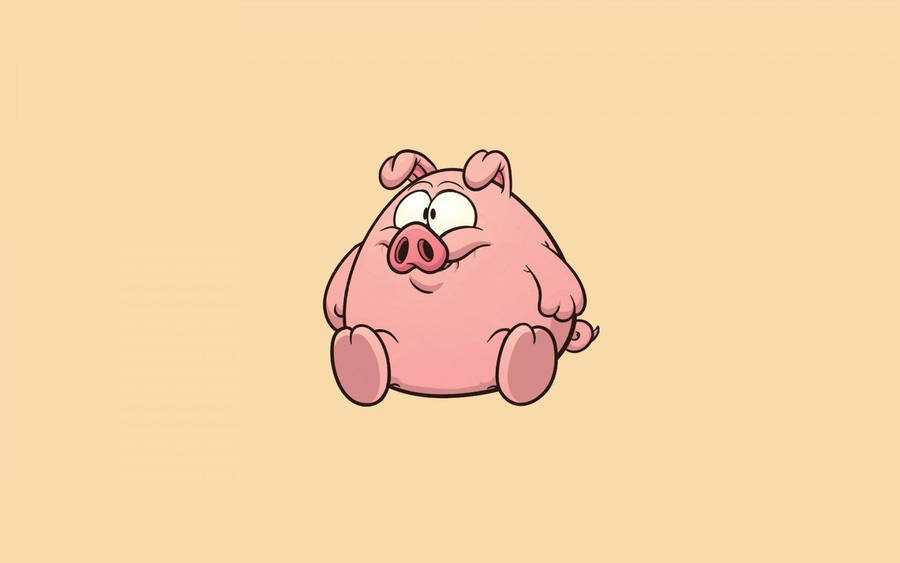 Big Fat Cartoon Pig Kawaii Ipad Wallpaper