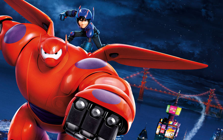 Big Hero 6 Baymax And Hiro Flying Wallpaper