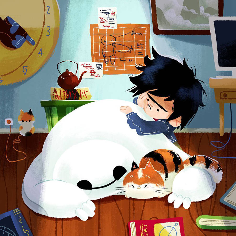 Big Hero 6 Baymax Ignoring Hiro Wallpaper