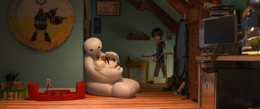 Big Hero 6 Baymax Petting Mochi Wallpaper