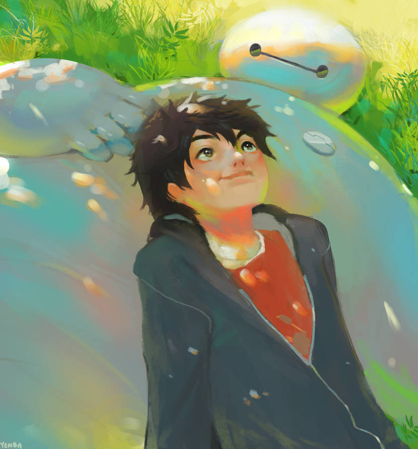 Big Hero 6 Duo On The Grass Wallpaper