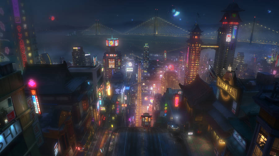 Big Hero 6 San Fransokyo City View Wallpaper