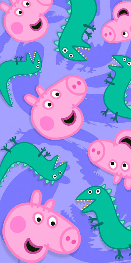 Big Lizard And Peppa Pig Iphone Wallpaper