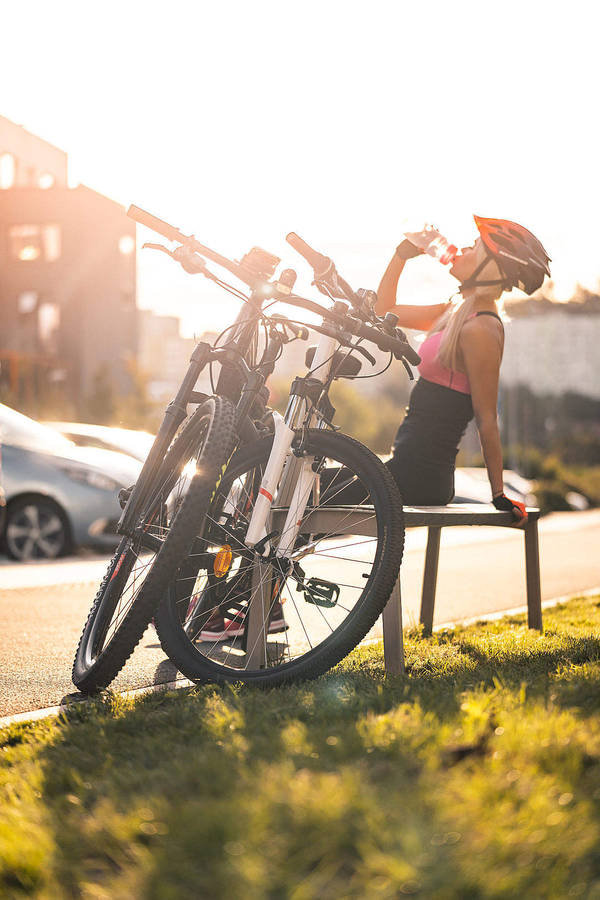 Bike Lover Drinking Water Wallpaper