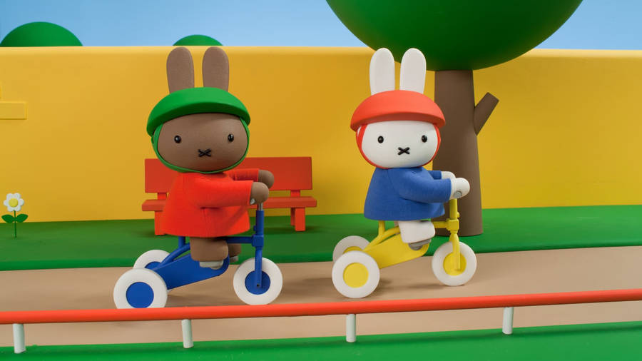 Biking Miffy And Melanie Wallpaper