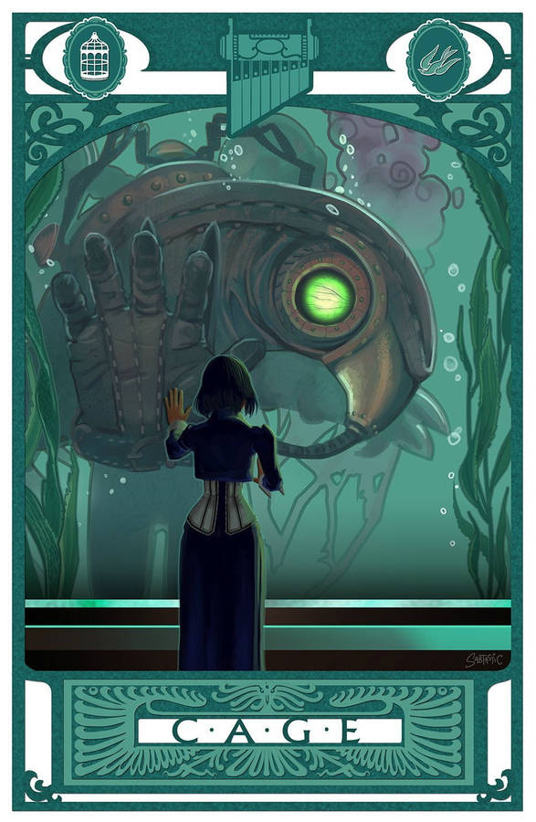 Bioshock Cage Tarot Card Phone Wallpaper