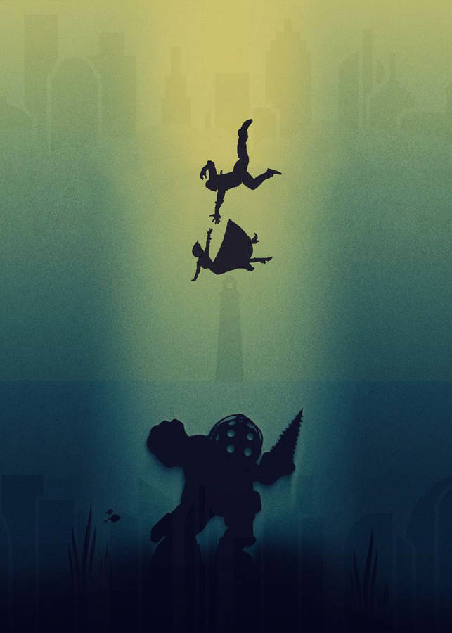 Bioshock Infinite Iphone Characters Silhouette Wallpaper