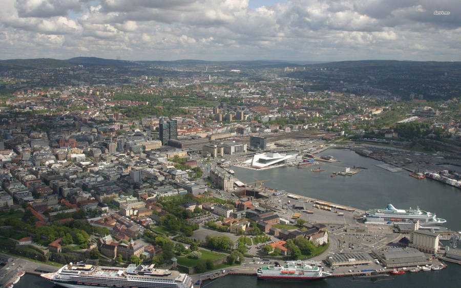 Bird's Eye Oslo Wallpaper