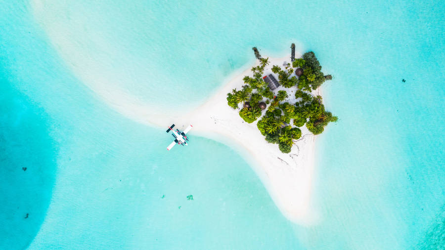 Bird's Eye View White Beach Wallpaper