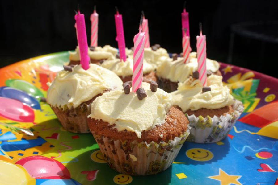 Birthday Cupcakes With Candles Wallpaper