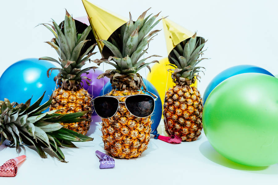 Birthday Pineapples Wallpaper