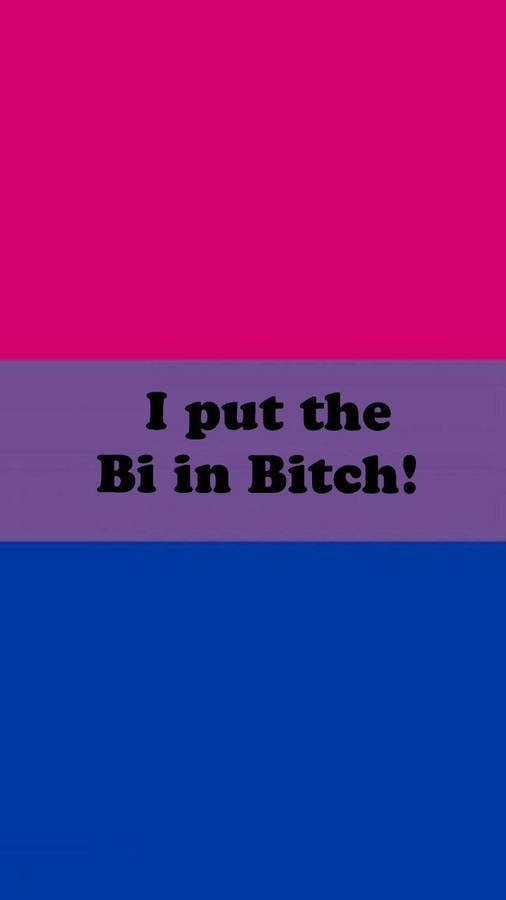 Bisexual Flag With Text Wallpaper