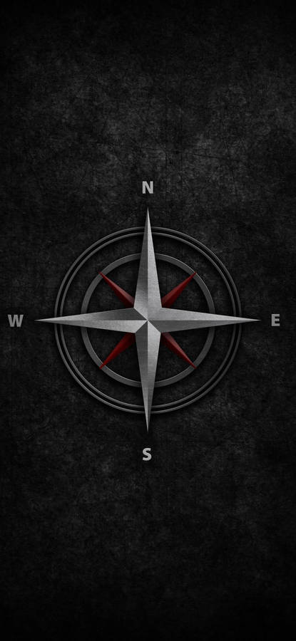 Black Aesthetic Embossed Compass Rose Wallpaper