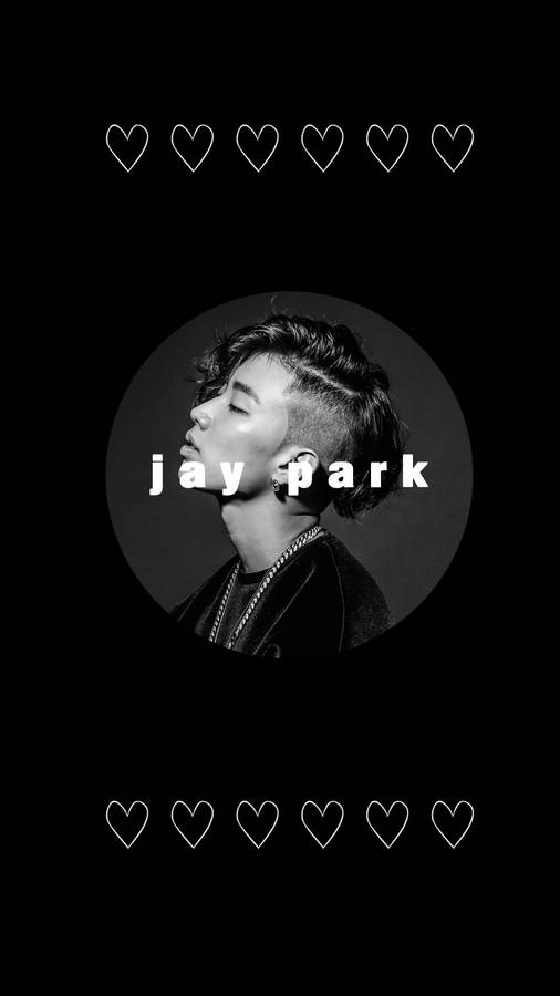 Black Aesthetic Jay Park Hearts Phone Wallpaper