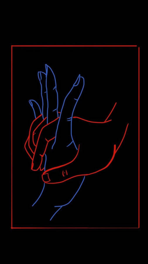 Black Aesthetic Phone Blue And Red Holding Hands Wallpaper