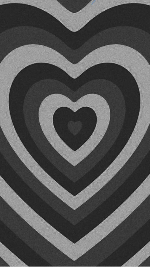 Black Aesthetic Phone Heart Layers Wallpaper