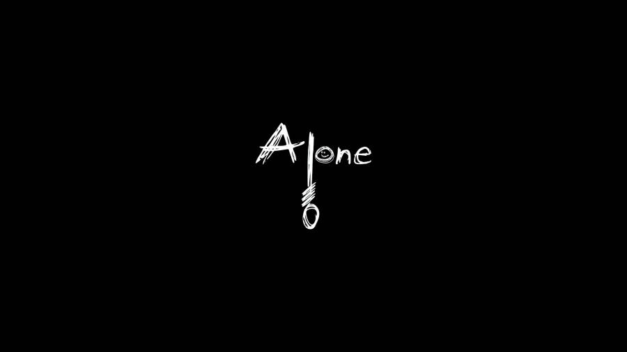 Black Alone Typography Wallpaper