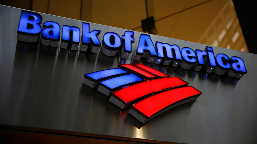 Black Aluminum Bank Of America Signage Wallpaper