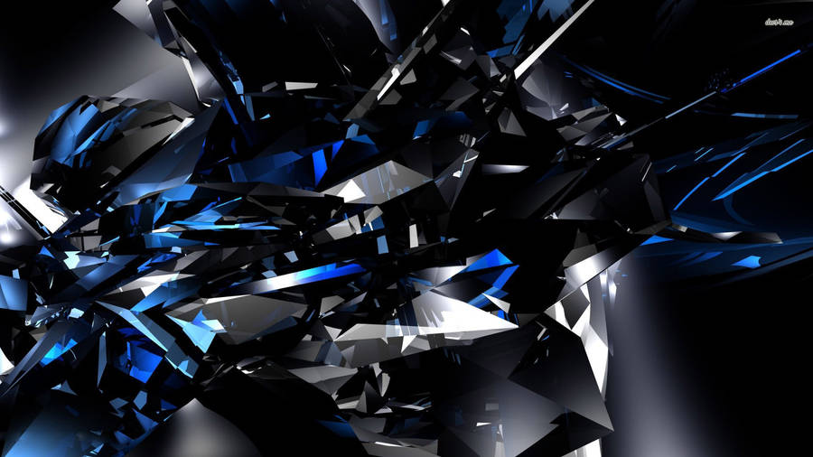 Black And Blue Glass Shards Wallpaper