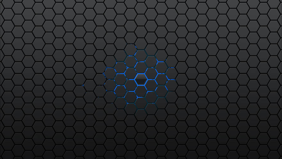 Black And Blue Hexagon Cubes Wallpaper