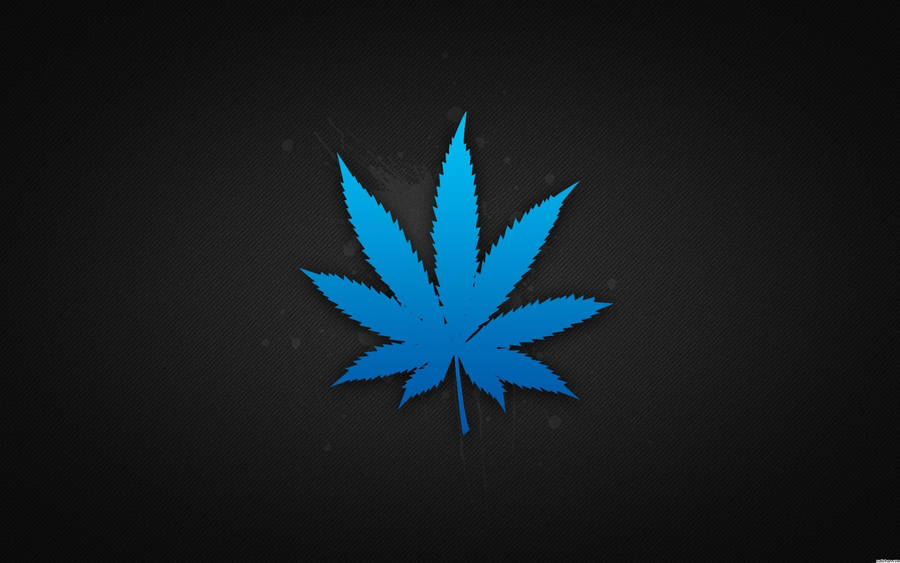 Black And Blue Weed Leaf Wallpaper