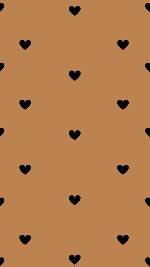 Black And Brown Heart Pattern Wallpaper