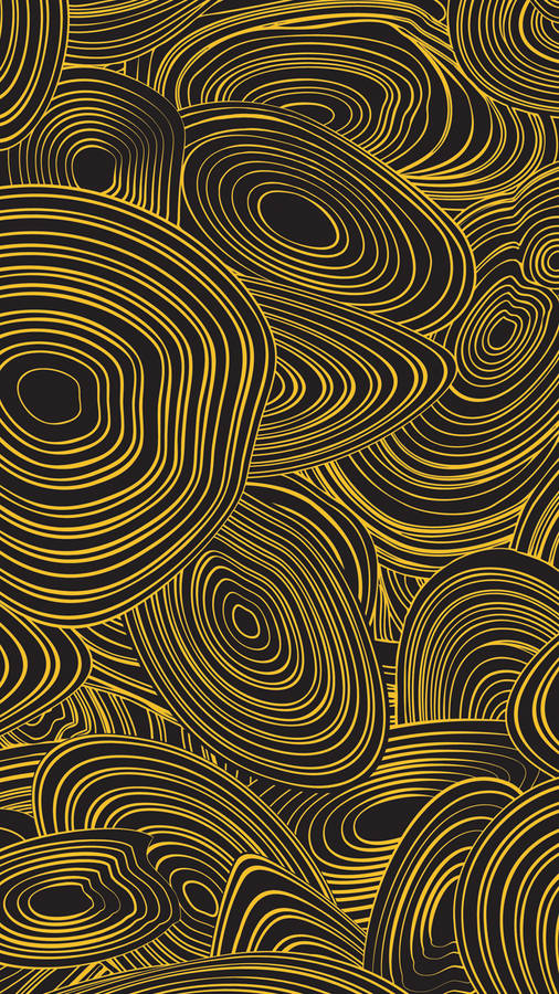Black And Gold Abstract Inked Wallpaper