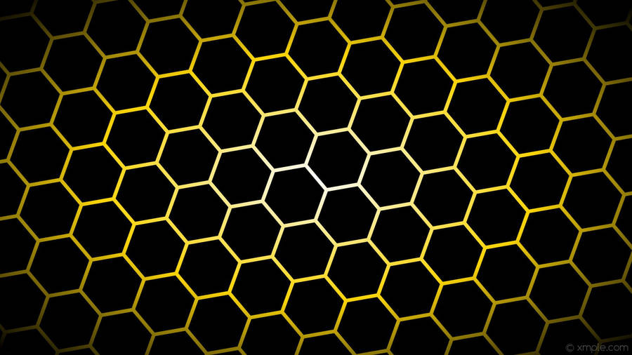 Black And Gold Honeycomb Pattern Wallpaper