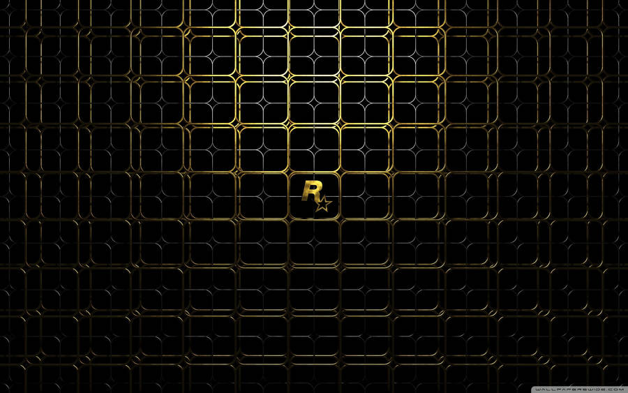 Black And Gold Lattice Art Wallpaper