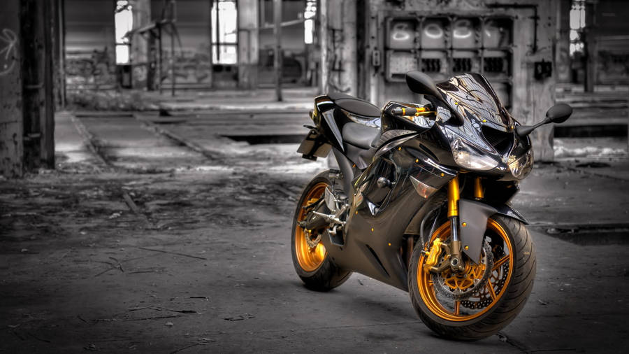 Black And Gold Motorbike Wallpaper