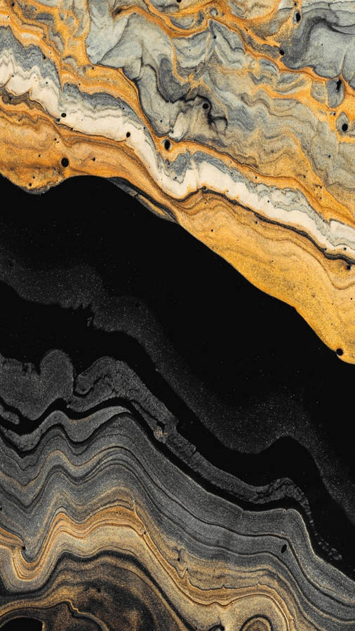 Black And Gold Waves Marble Iphone Wallpaper