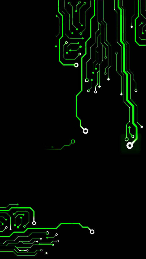 Black And Green Circuits Wallpaper