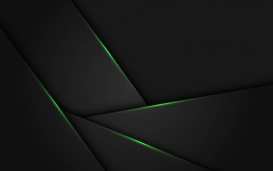 Black And Green Shapes Background Wallpaper