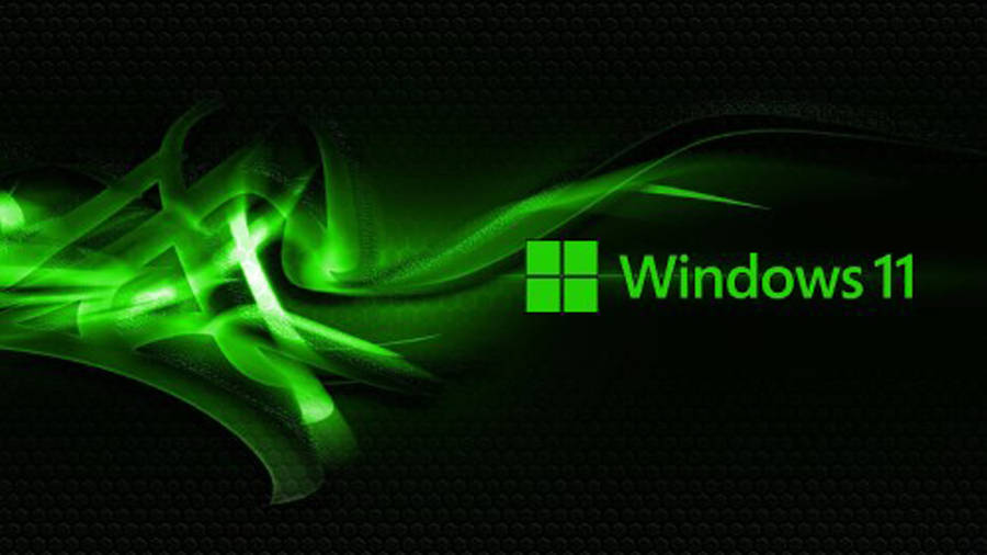 Black And Green Windows 11 Wallpaper