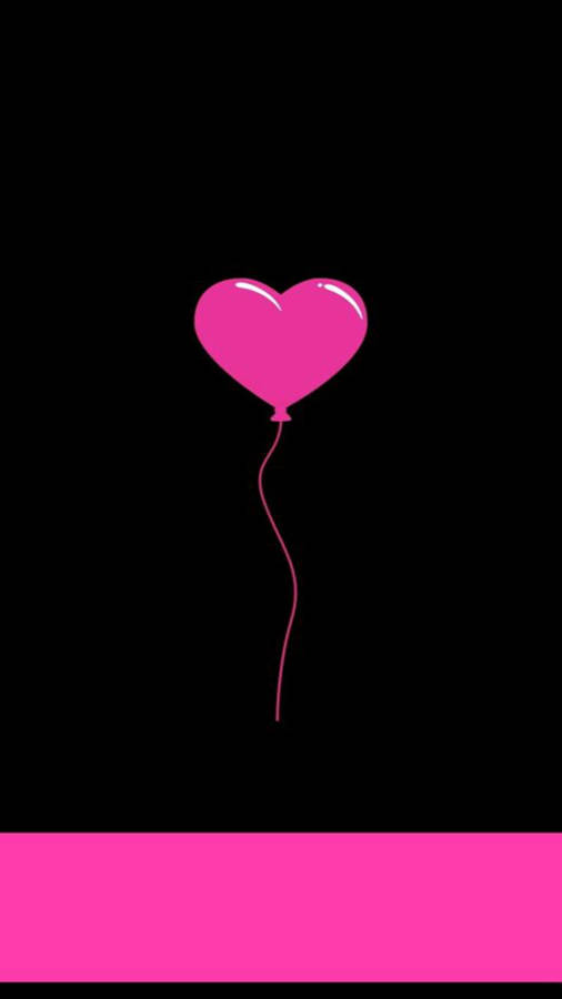 Black And Pink Aesthetic Heart Balloon Wallpaper