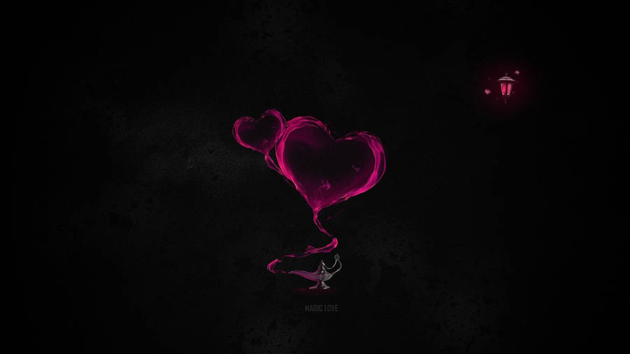 Black And Pink Aesthetic Magic Love Wallpaper