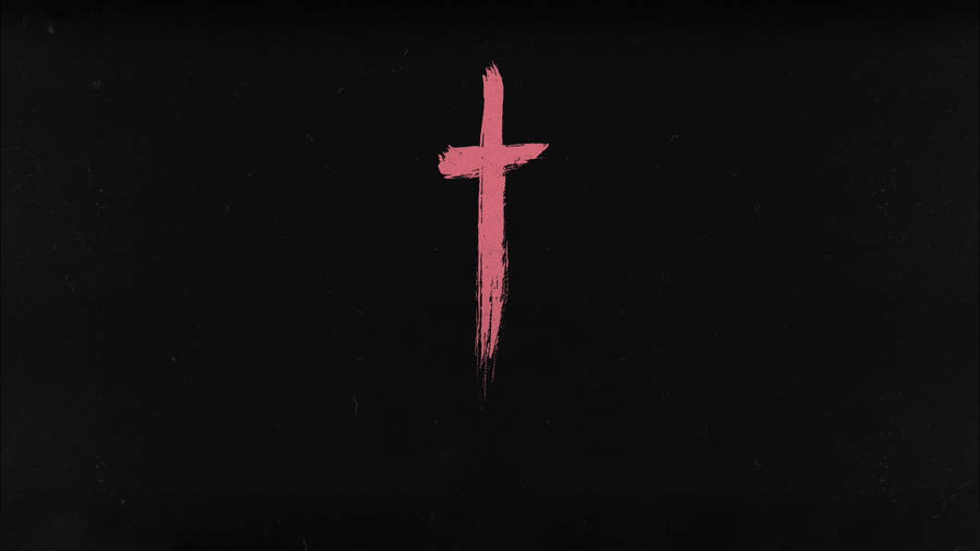 Black And Pink Aesthetic Minimalist Cross Wallpaper