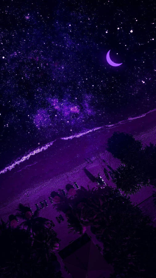 Black And Purple Aesthetic Bird's-eye View Wallpaper