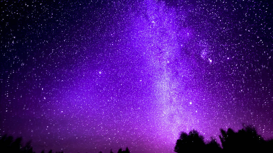 Black And Purple Aesthetic Starry Night Wallpaper