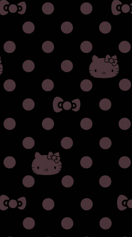 Black And Purple Dots Hello Kitty Wallpaper